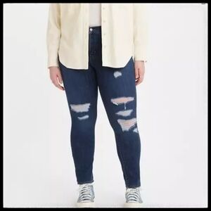 NWT Levi's 311 Woman's Shaping Skinny Medium Wash Distressed Frayed Size 22W